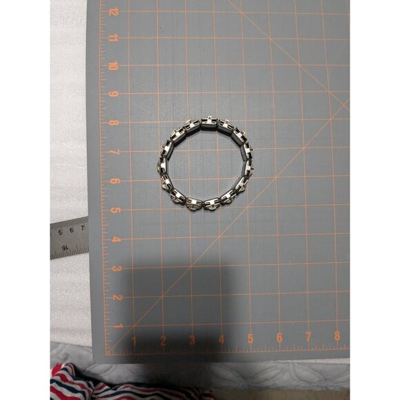 Crystal Rhinestone Dark Metal Bangle Bracelet Bling Costume - Picture 16 of 16